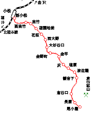尾小屋鉄道路線図