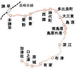 島原鉄道路線図