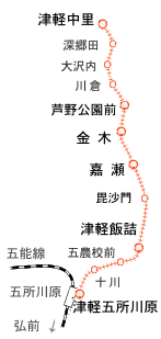 津軽鉄道路線図