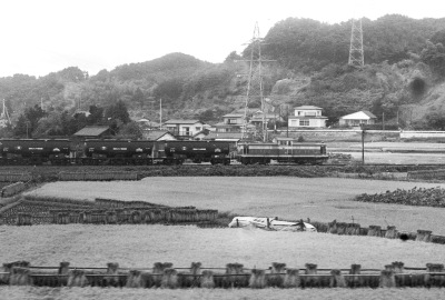 泉駅付近で並走する貨物列車