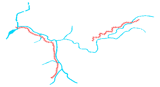 飛騨小坂付近の森林鉄道の地図