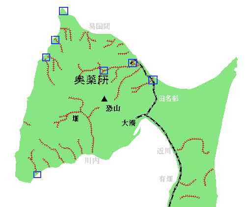 下北半島の森林鉄道路線図